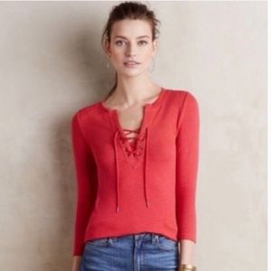 Deletta Anthro Lace up shirt